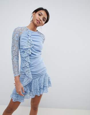 Keepsake lace ruffle mini dress | ASOS