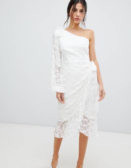 Keepsake Retrospect one sleeve lace midi dress | ASOS