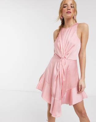 satin twist dress