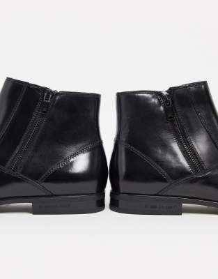 kenneth cole black leather boots