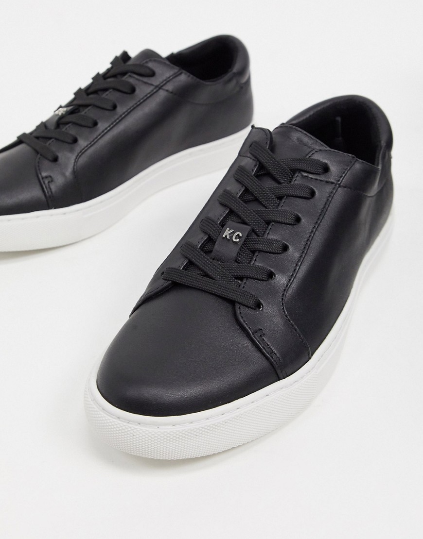 KENNETH COLE KAM LACE UP SNEAKERS IN BLACK LEATHER,FU7LE013