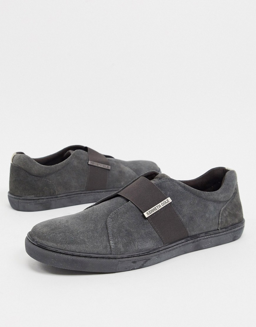Kenneth Cole kam slip on sneakers in gray suede-Grey