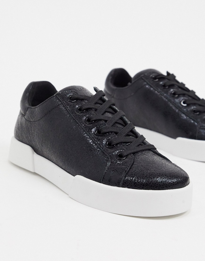Kenneth Cole Kam sneakers in white leather-Black