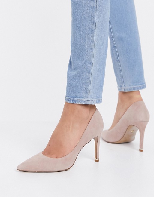 Kenneth Cole riley 85 mid heeled court shoes in dusty rose leather