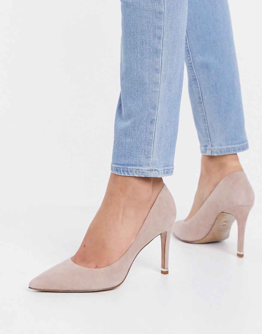Kenneth Cole Riley 85 mid heeled pumps in dusty rose leather-Pink