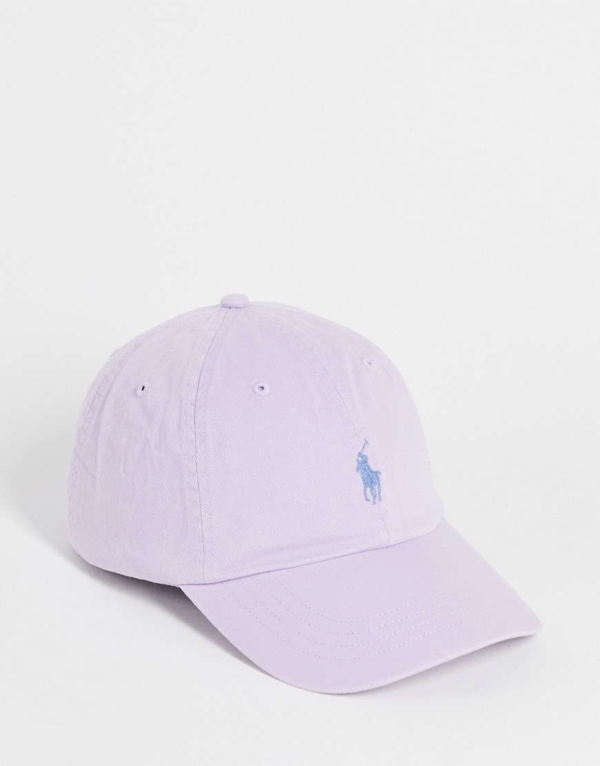 фото Кепка светло-фиолетового цвета с логотипом в виде поло-пони polo ralph lauren-фиолетовый цвет