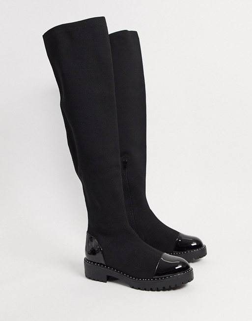 KG by Kurt Geiger chunky over the knee boots in black
