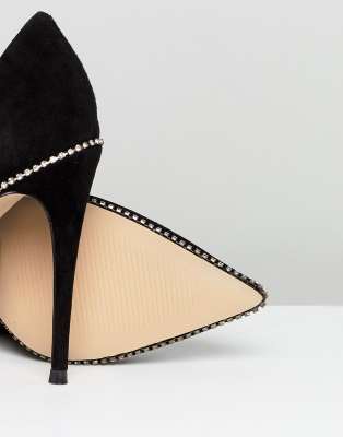 carvela black suede court shoes