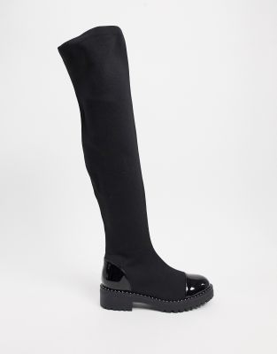 asos flat knee high boots