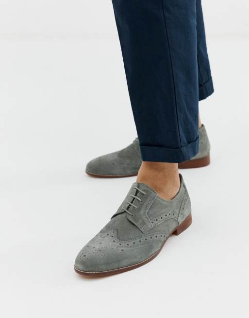 KG by Kurt Geiger – Grå brogueskor i mocka