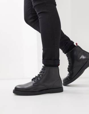 kurt geiger black lace up boots