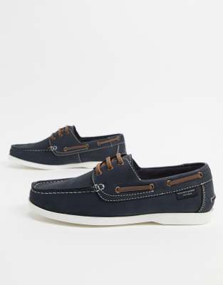 KG by Kurt Geiger leather boat shoe in navy