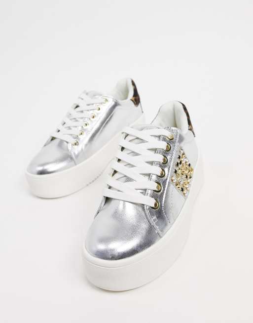 Kurt geiger leopard on sale trainers