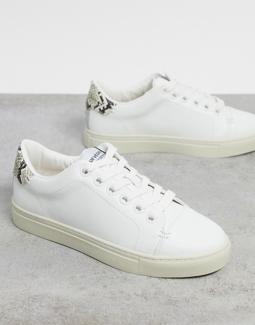 KG by Kurt Geiger Lister trainer in white with snake back tab