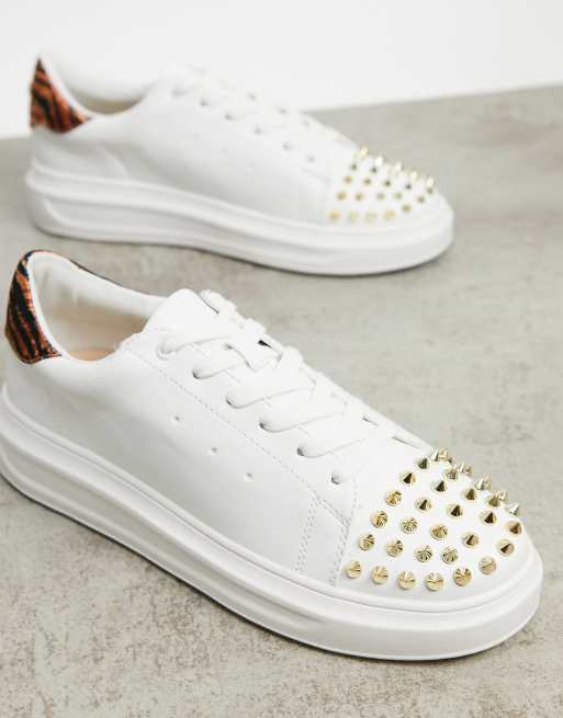 White on sale stud trainers