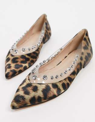 kurt geiger leopard print flats