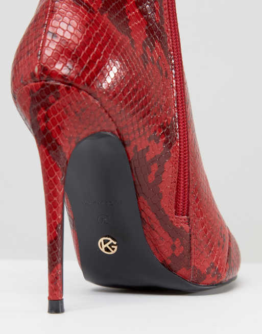 KG By Kurt Geiger Ride Snake Print Ankle Boots