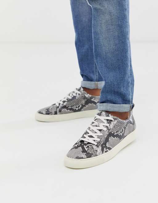 KG by Kurt Geiger snake print trainer in grey