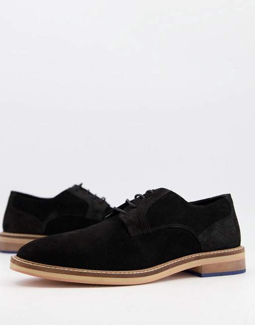 KG By Kurt Geiger suede derby lace up shoes in black