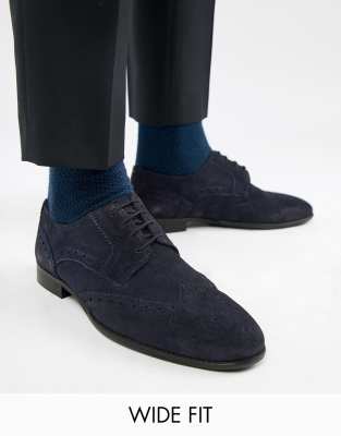 KG Kurt Geiger KG By Kurt Geiger Wide Fit Brogues In Navy Suede