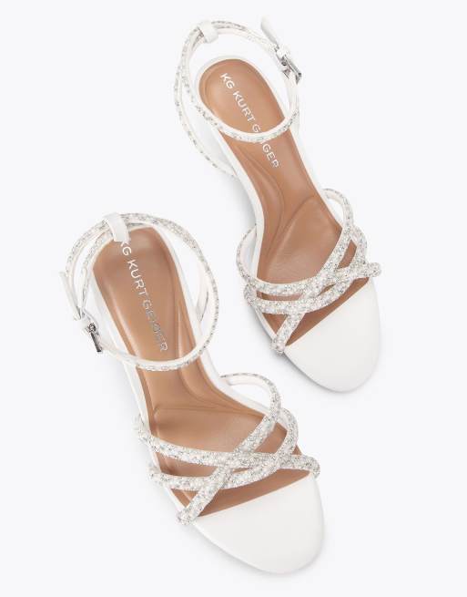 KG Kurt Geiger Abra heel heeled sandals in bone combination, 2 of 4