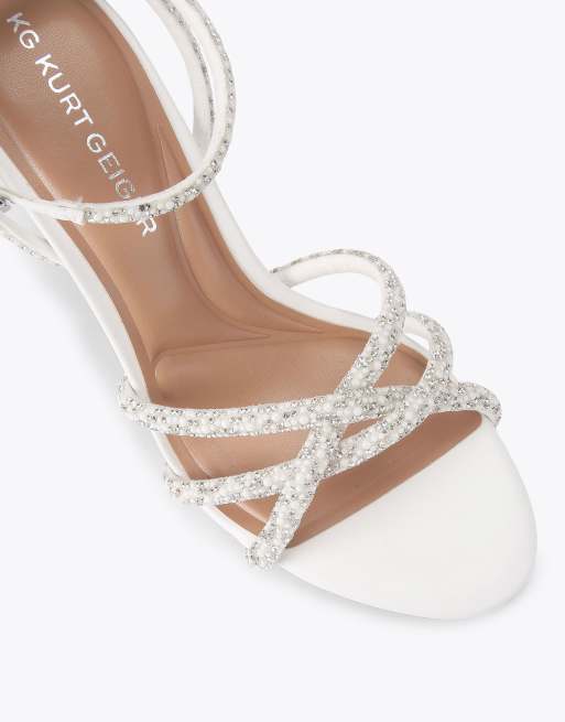 KG Kurt Geiger Abra heel heeled sandals in bone combination, 4 of 4