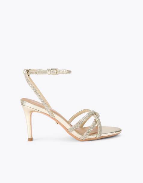 KG Kurt Geiger Abra heel heeled sandals in gold - view 1