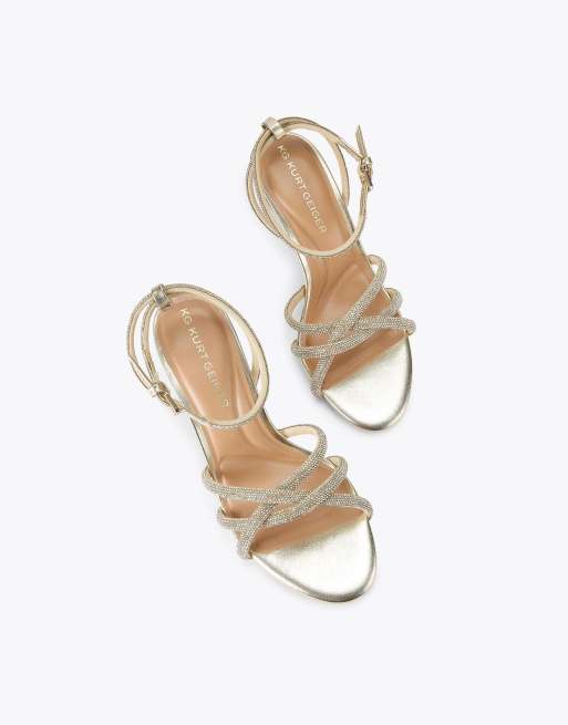 KG Kurt Geiger Abra heel heeled sandals in gold, 2 of 4