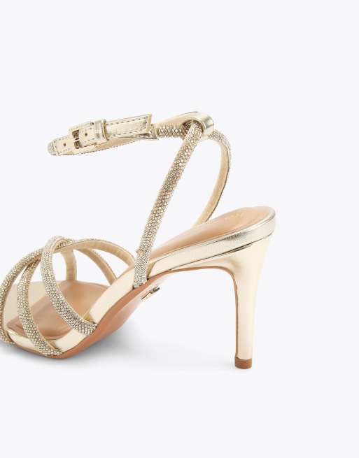 KG Kurt Geiger Abra heel heeled sandals in gold, 3 of 4