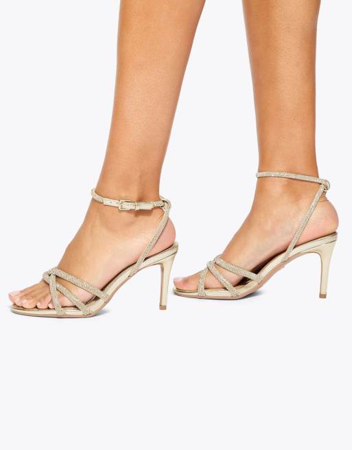 KG Kurt Geiger Abra heel heeled sandals in gold, 4 of 4