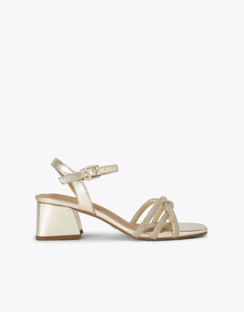 KG Kurt Geiger Abra heeled sandals in gold combination - view 1