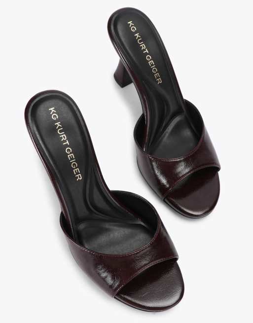 KG Kurt Geiger Aero mule heeled sandals in wine, 2 of 4