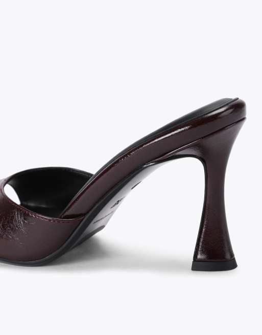 KG Kurt Geiger Aero mule heeled sandals in wine, 3 of 4
