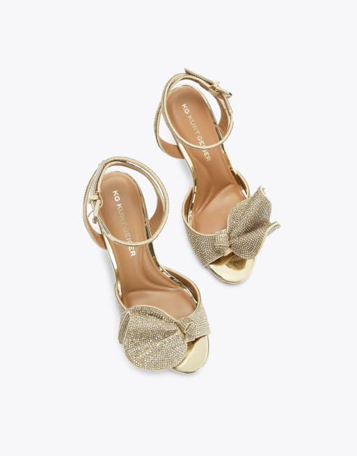 KG Kurt Geiger Allegra heeled sandals in gold, 4 of 4