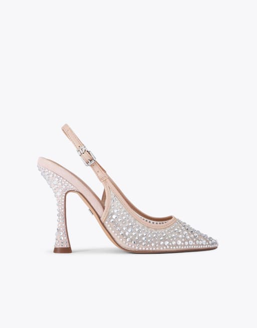 KG Kurt Geiger Aria gem heeled shoes in blush