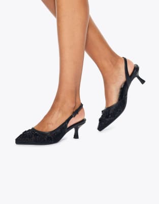  Aria low bead heeled shoes 