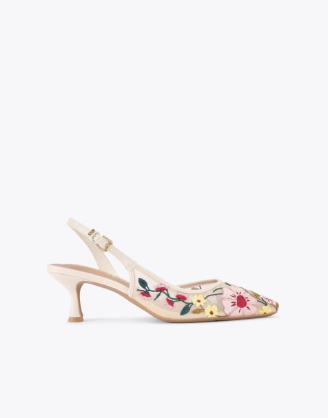 KG Kurt Geiger Aria low2 heeled shoes in white comb - view 1