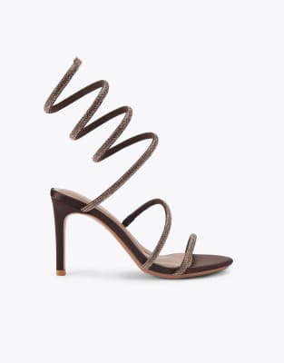  Athena heeled sandals in dark brown