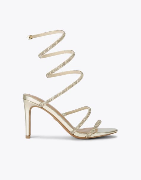 KG Kurt Geiger Athena heeled sandals in gold combination - view 1