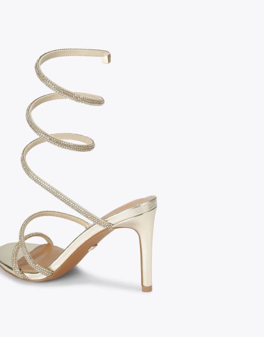 KG Kurt Geiger Athena heeled sandals in gold combination, 3 of 4