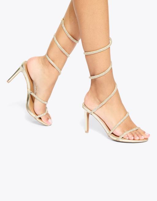 KG Kurt Geiger Athena heeled sandals in gold combination, 4 of 4
