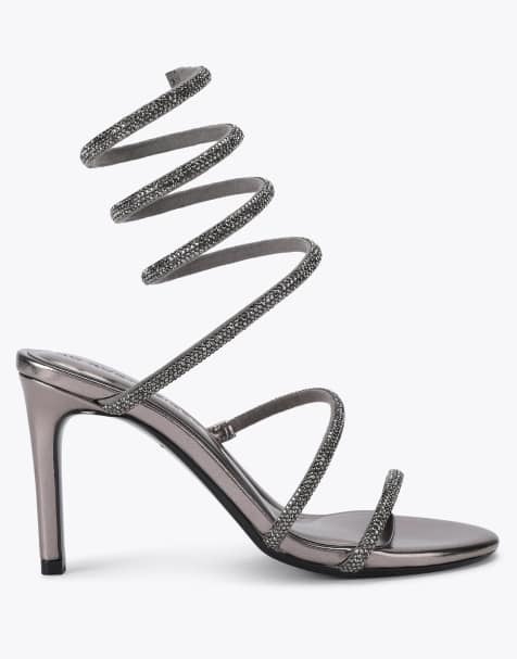 KG Kurt Geiger Athena heeled sandals in pewter - view 1