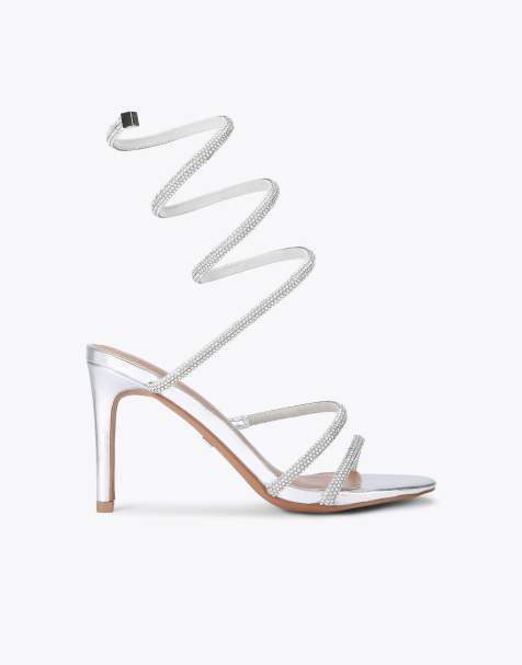 KG Kurt Geiger Athena heeled sandals in silver - view 1