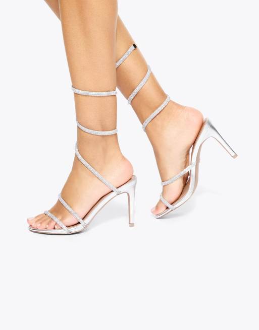 KG Kurt Geiger Athena heeled sandals in silver, 2 of 4