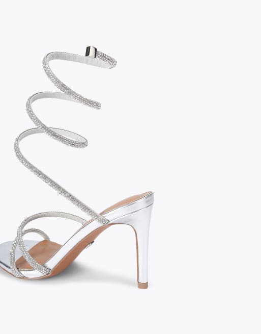 KG Kurt Geiger Athena heeled sandals in silver, 4 of 4