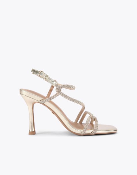 KG Kurt Geiger Audrey high heeled sandals in gold - view 1