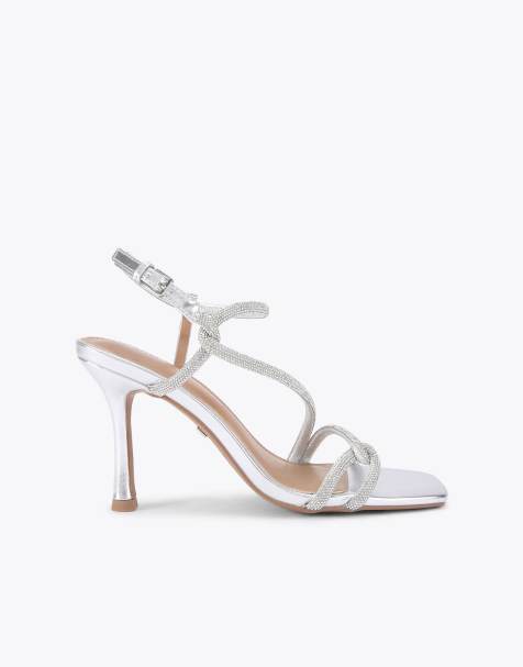 KG Kurt Geiger Audrey high heeled sandals in silver - view 1