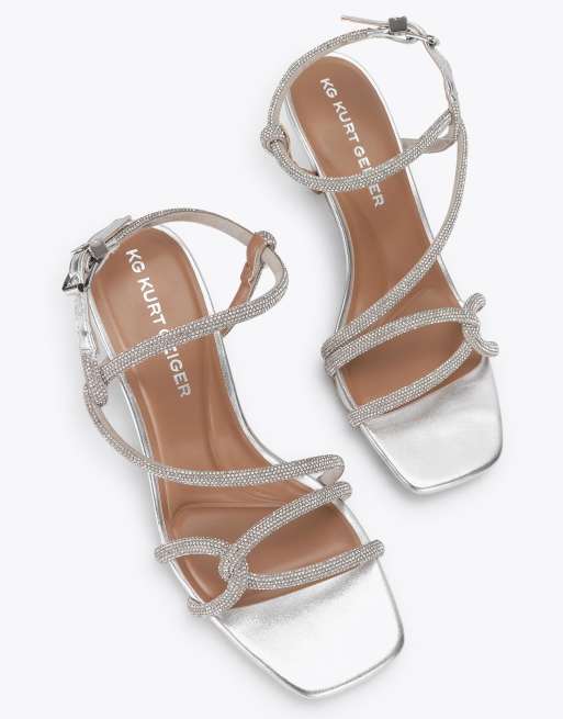 KG Kurt Geiger Audrey2 heeled sandals in silver, 2 of 4