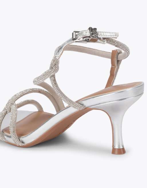 KG Kurt Geiger Audrey2 heeled sandals in silver, 3 of 4