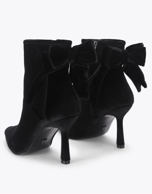 KG Kurt Geiger Aura bow boot mid ankle boots in black, 3 of 4